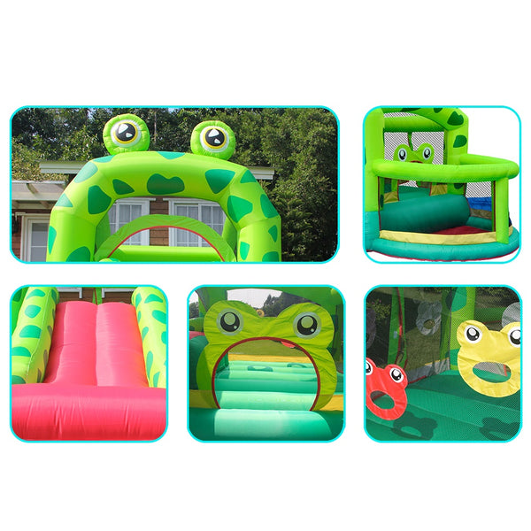 Nice2you Frog Bounce House 11 x 10 x 8 ft 420D Inflatable Bouncing Castle 350W Blower for Kids Party