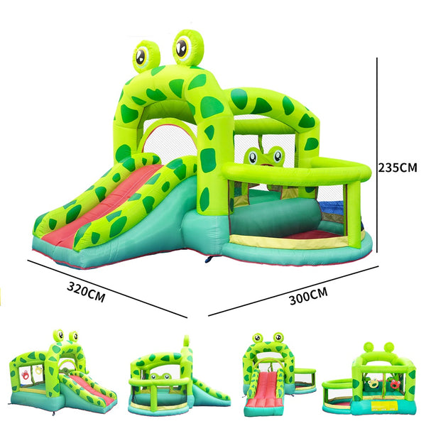 Nice2you Frog Bounce House 11 x 10 x 8 ft 420D Inflatable Bouncing Castle 350W Blower for Kids Party