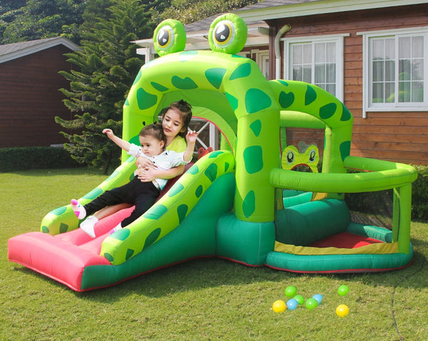 Nice2you Frog Bounce House 11 x 10 x 8 ft 420D Inflatable Bouncing Castle 350W Blower for Kids Party