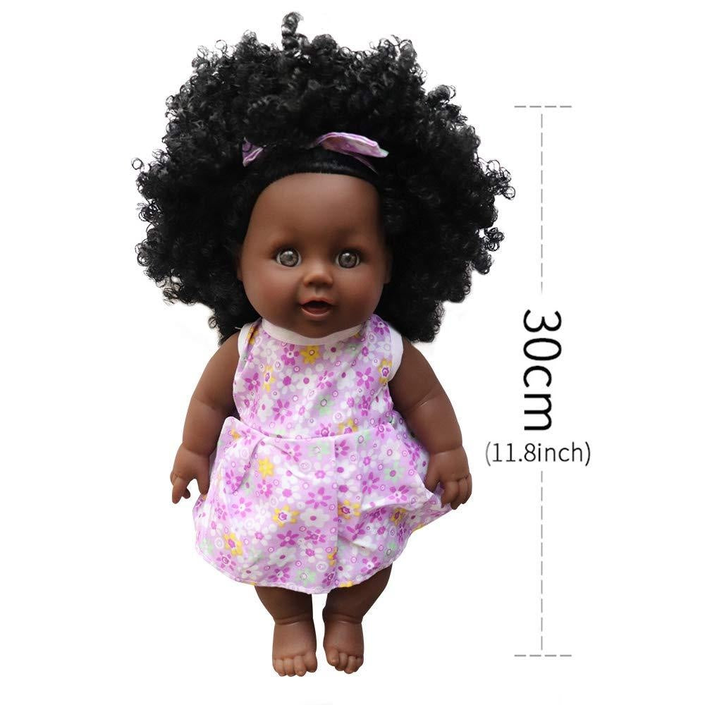 VIVBOO Black Dolls 12in African American Baby Doll for Kids Aged 2